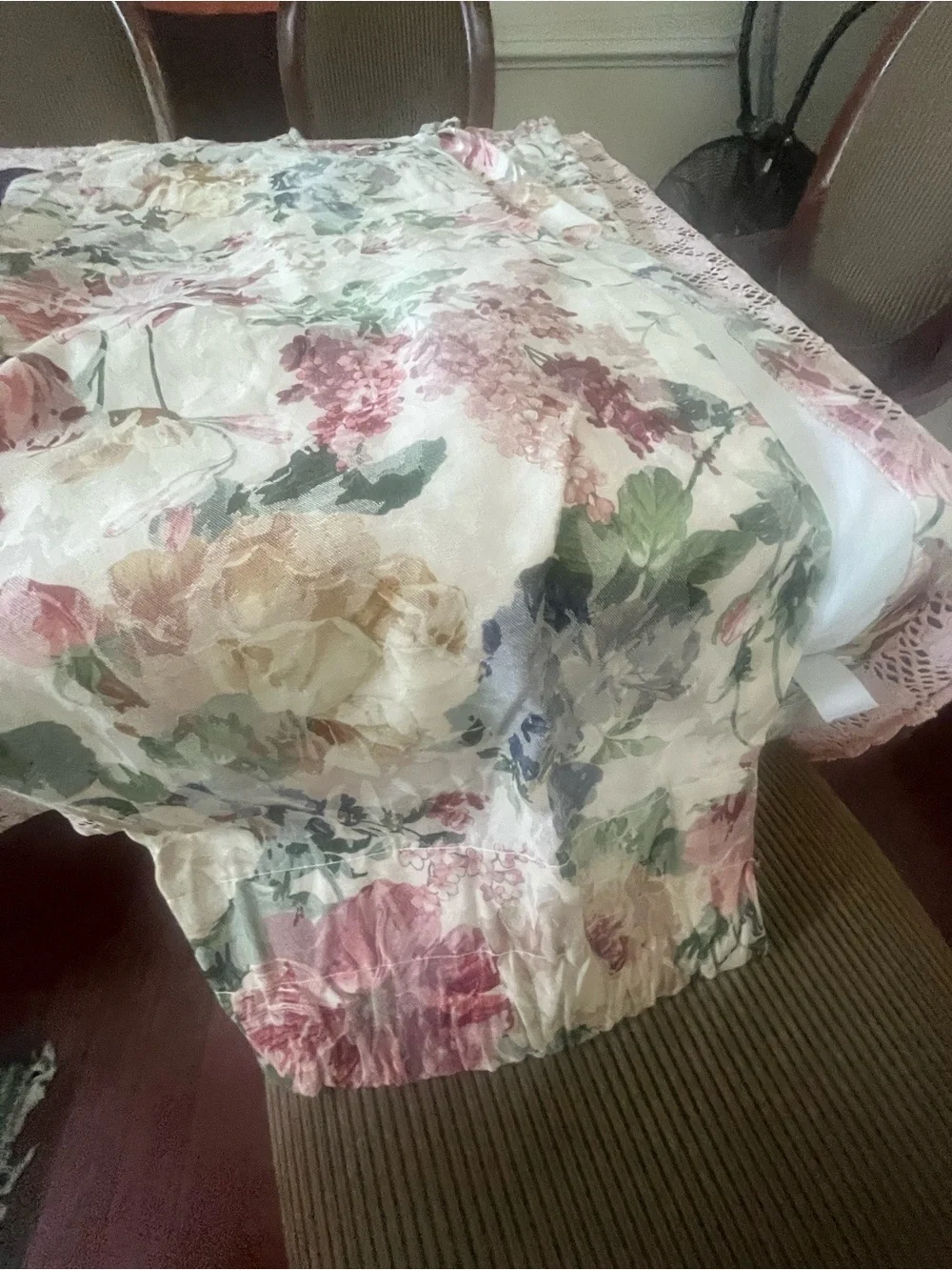 jcpenney Floral Panel Curtain in Pink, Yellow and Green